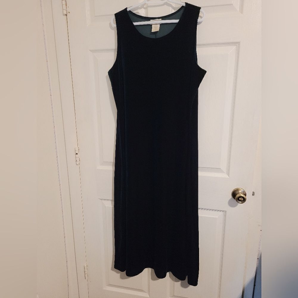 Coldwater creek green velvet maxi dress